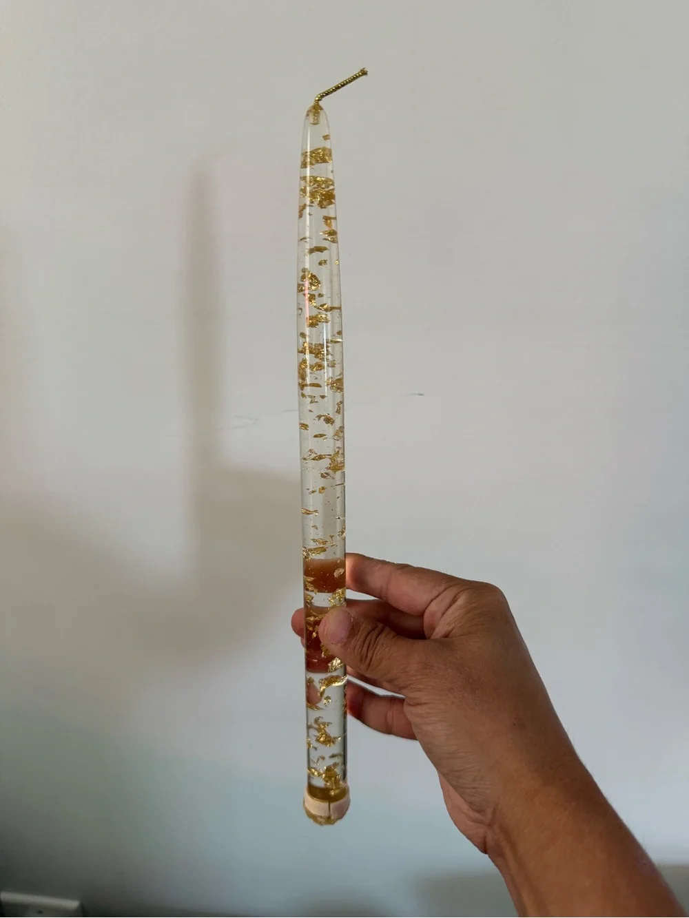 5 Vintage MCM Lucite Gold Flake Taper Candles Mid Century Modern Candles